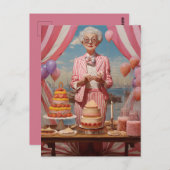 Pink Lady Verjaardagsfeestje Briefkaart (Voorkant / Achterkant)