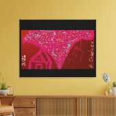 Pink Lady with Her Gabled Heart Canvas Afdruk (Insitu (Woonkamer))