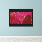 Pink Lady with Her Gabled Heart Canvas Afdruk (Insitu (Houten vloer))