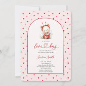 Pink ladybug Baby Shower Girl Kaart (Voorkant)