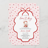 Pink ladybug Baby Shower Girl Kaart (Voorkant / Achterkant)