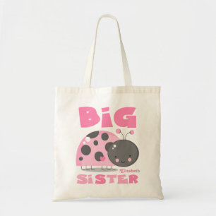 Pink Ladybug Big Sister Tote Bag