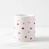 Pink Ladybug Garden Pattern Mug Koffiemok (Center)