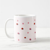 Pink Ladybug Garden Pattern Mug Koffiemok (Links)