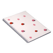 Pink Ladybug Garden Pattern Notebook Notitieboek (Rechterzijde)