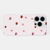 Pink Ladybug Garden Pattern Phone Case iPhone Hoesje (Achterkant horizontaal)
