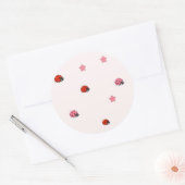 Pink Ladybug Garden Pattern Sticker (Envelop)