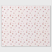 Pink Ladybug Garden Pattern Wrapping Paper Cadeaupapier (Vlak)