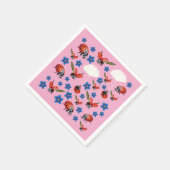 Pink Ladybugs Cute Spring Napkins Servet (Hoek)