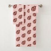 Pink Ladybugs Towel Set Bad Handdoek (Insitu)