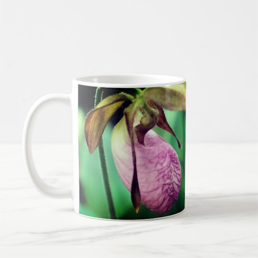 Pink Ladyslipper Flowers Personalized Koffiemok (Links)