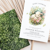 Pink Lamb Baby shower Girl Uitnodigingen