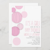Pink Lanterns Baby shower Kaart (Voorkant / Achterkant)