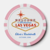 Pink Las Vegas Bachelorette Favoriet Poker Chips (Voorkant)