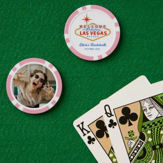 Pink Las Vegas Bachelorette Favoriet Poker Chips (Pokertafel (Dubbel))