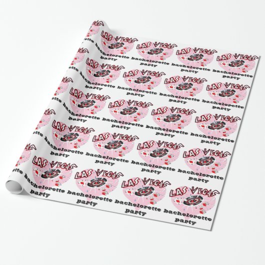 Pink Las Vegas bachelorette party Cadeaupapier (Uitgerold)