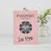 Pink Las Vegas Passport Bewaar de datum Save The Date (Staand voorkant)