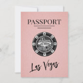 Pink Las Vegas Passport Bewaar de datum Save The Date (Voorkant)