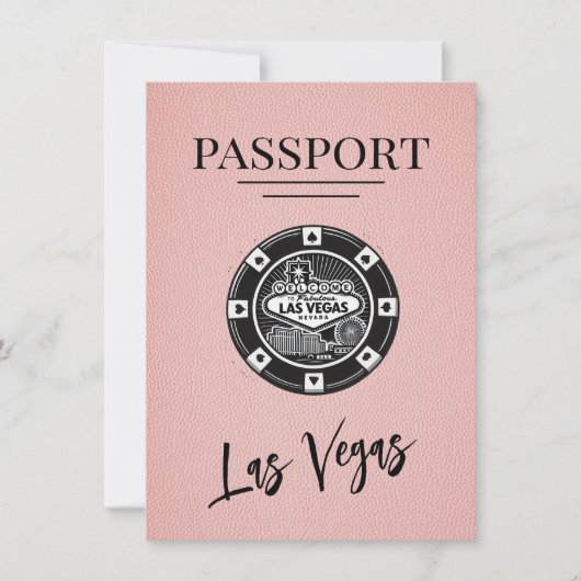 Pink Las Vegas Passport Bewaar de datum Save The Date (Voorkant)