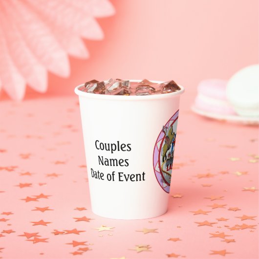 Pink Las Vegas Welkom Teken Poker Chip Papieren Bekers (Insitu)