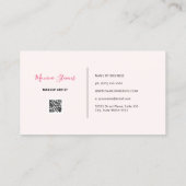 Pink Lash Brow Minimal Script Visitekaartje (Achterkant)