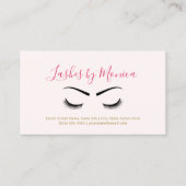 Pink Lash Brow Minimal Script Visitekaartje (Voorkant)