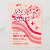 Pink Last Disco 70's Retro Bachelorette Weekend Kaart (Voorkant / Achterkant)