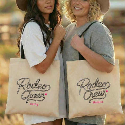 Pink Last Rodeo Western Bach Party Tote Bag