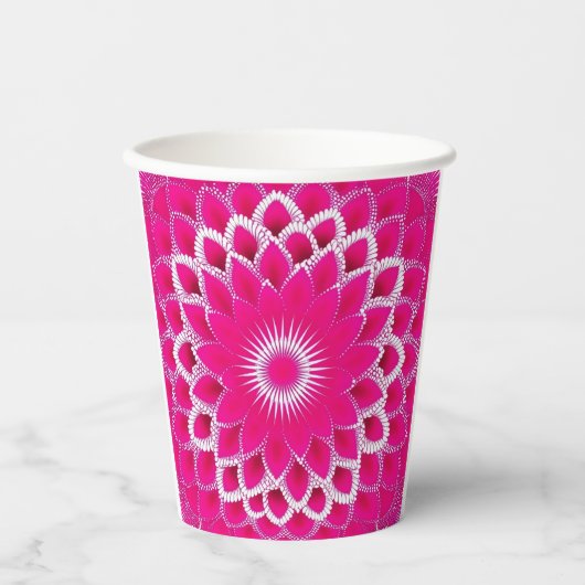 Pink Lavendar White Papieren Bekers (Voorkant)