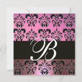 PINK LAVENDER BLACK, PAARSE DAMASKMONOGRAM, wit Kaart (Voorkant)