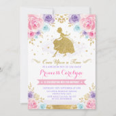 Pink Lavender Gold Princess Cinderella Birthday Kaart (Voorkant)