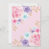 Pink Lavender Gold Princess Cinderella Birthday Kaart (Achterkant)