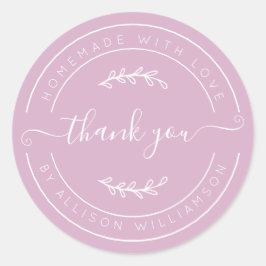 Pink Lavender Homemade Thank You Label