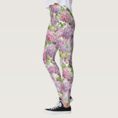 Pink Lavender Hydrangea Floral Pattern Leggings (Links)