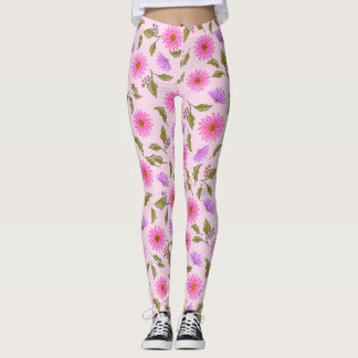 Pink Lavender Lacy Daisy Leggings