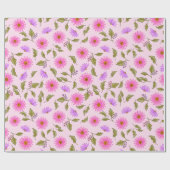 Pink Lavender Lacy Daisy Wrapping Paper Cadeaupapier (Vlak)