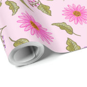 Pink Lavender Lacy Daisy Wrapping Paper Cadeaupapier (Rol Hoek)