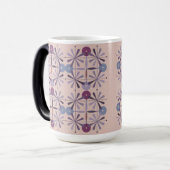 Pink Lavender MidCentury Modern Morphing Mug Magische Mok (Voorkant links)