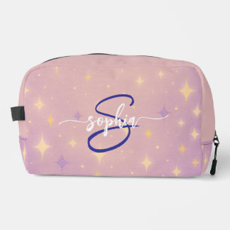 Pink Lavender Monogram Name Script Toiletry Bag Toilettasje