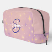 Pink Lavender Monogram Name Script Toiletry Bag Toilettasje (Rechterhoek)