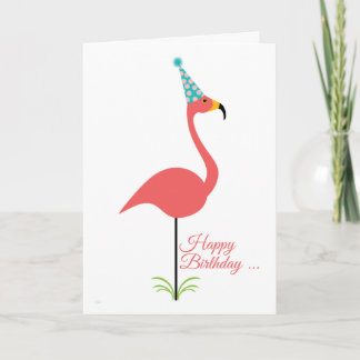 Pink Lawn Flamingo Happy Birthday voor een stijlvo Kaart