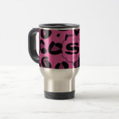 Pink Leapord 15 oz. Roestvrij staal Travel Mug Cup Reisbeker (Voorkant links)