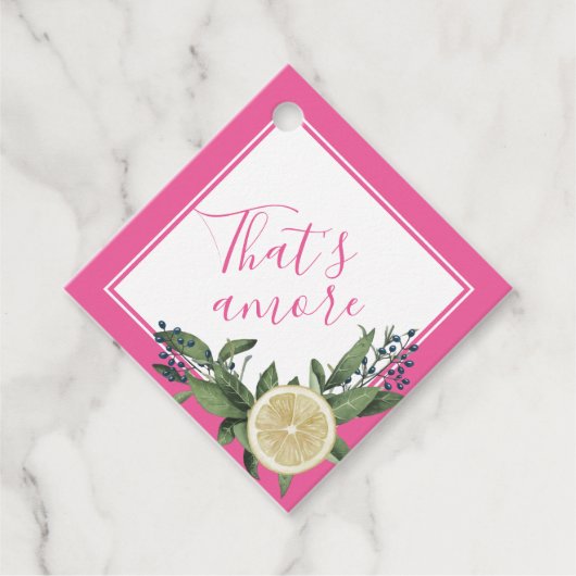 Pink Lemon Citrus That's Amore Bedankjes Labels (Voorkant)