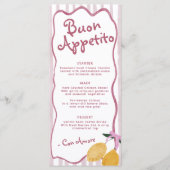 Pink Lemon Girls Baby Shower  Menu (Voorkant)
