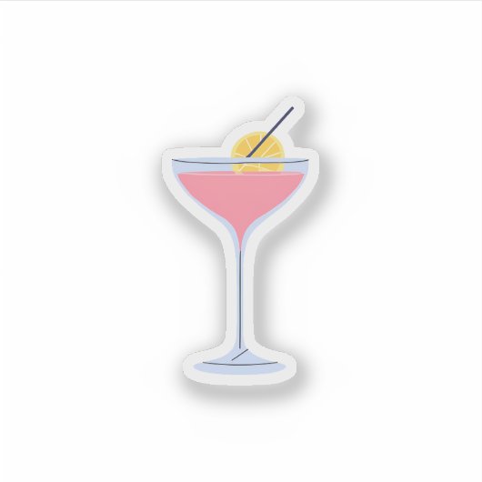 Pink Lemon Martini Sticker (Voorkant)