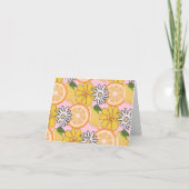 Pink Lemon Oranje Floral Bedankkaart (Achterkant)