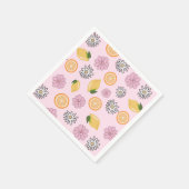 Pink Lemon Summer Floral Napkins Servet (Hoek)