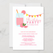 Pink Lemonade Birthday Party Magnetische Uitnodiging (Voorkant)