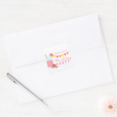 Pink Lemonade Birthday Party Vierkante Sticker (Envelop)
