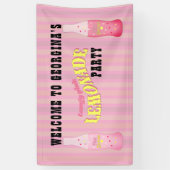Pink Lemonade Birthday Welcome Vintage Striped Spandoek (Verticaal)